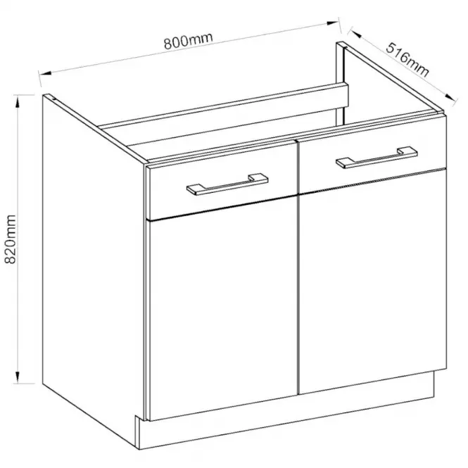 Szafka Kuchenna Vigo HG 80ZL 2F BB