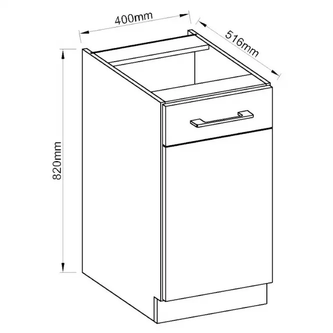 Szafka kuchenna Vigo biały HG 40d 1f Bb