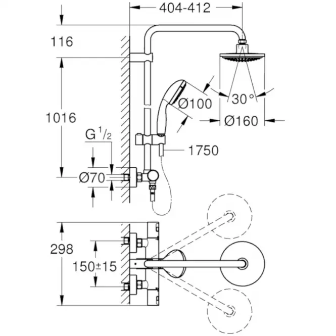 60GS 27960000 VITALIO START SYSTEM NATRYSKOWY Z BATERIĄ TERM
