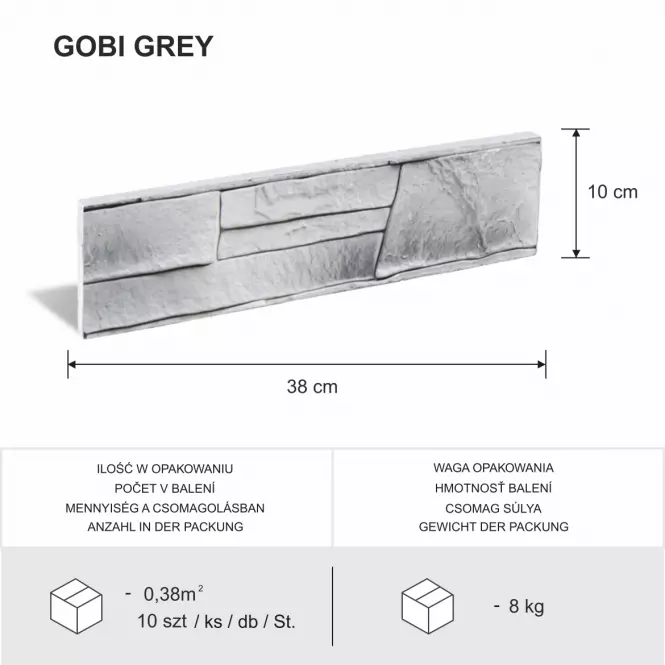 Kamień Betonowy Gobi 1 Gray,8