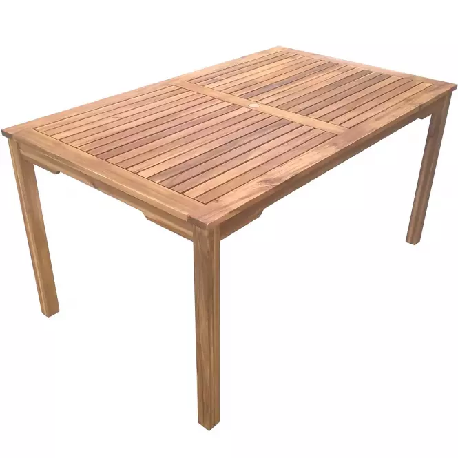 Drewniany prostokątny stół na taras o wymiarach 75x90x150