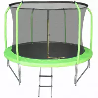 Trampolina ogrodowa COMFORT z drabinką 244cm zielona