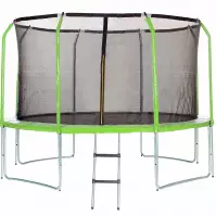 Trampolina ogrodowa COMFORT z drabinką 366cm zielona