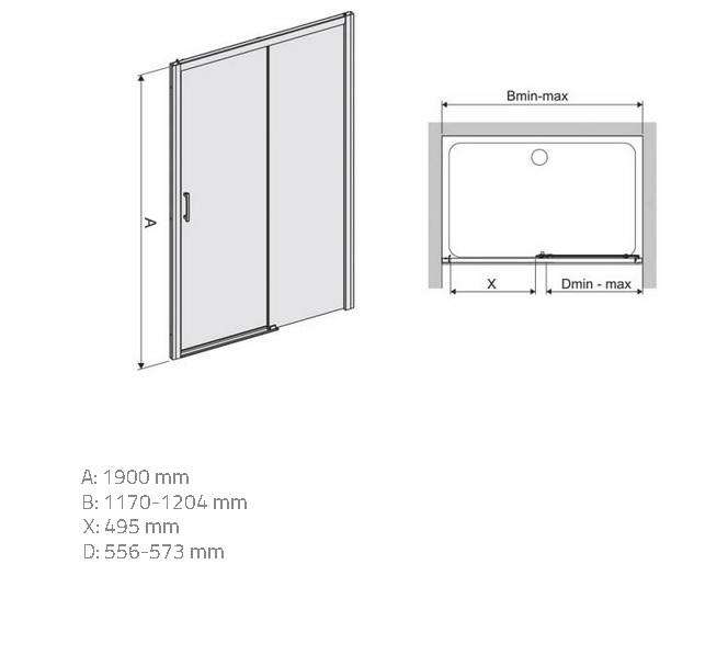 Drzwi prysznicowe D2P/Freezone 120 W0 Glass Protect