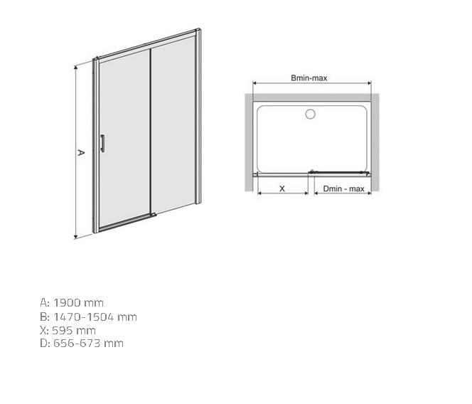 Drzwi prysznicowe D2P/Freezone 150 W0 Glass Protect