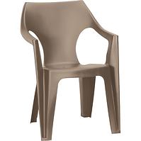 Krzesło ogrodowe plastikowe Dante z niskim oparciem cappuccino
