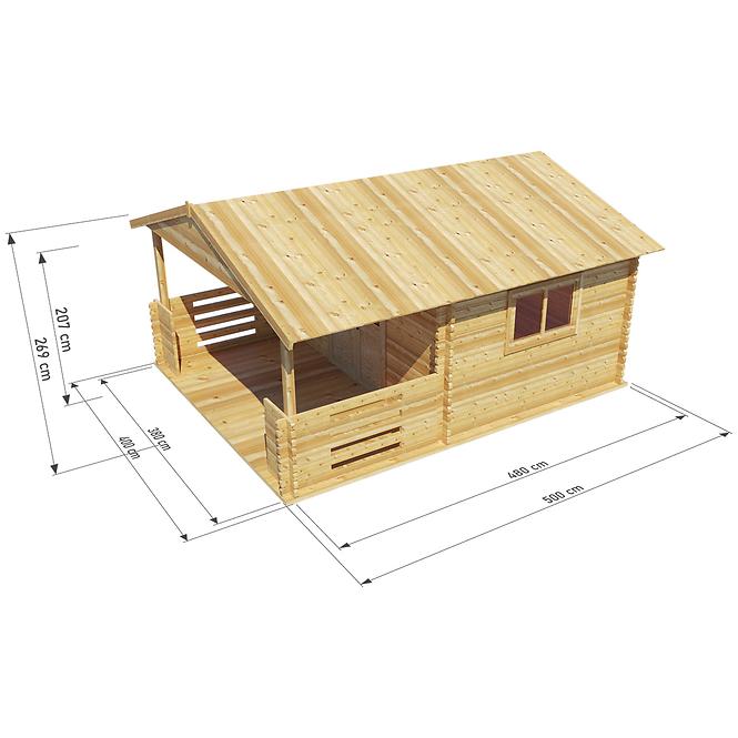 Domek Zuzia II 4x3m + taras 4x2m z oknem, z podłogą