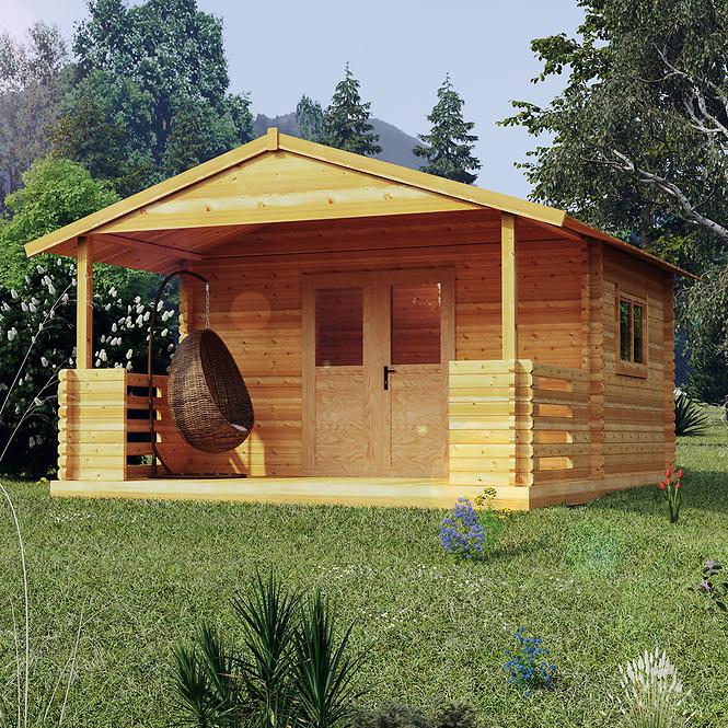 Domek Zuzia II 4x3m + taras 4x2m z oknem, z podłogą