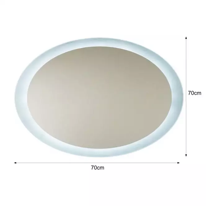 Lustro łazienkowe okrągłe z oświetleniem LED FI70cm