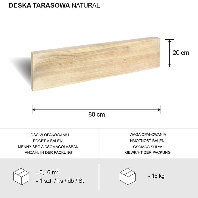 Deska Tarasowa Natural (Betonowa) 80x20cm