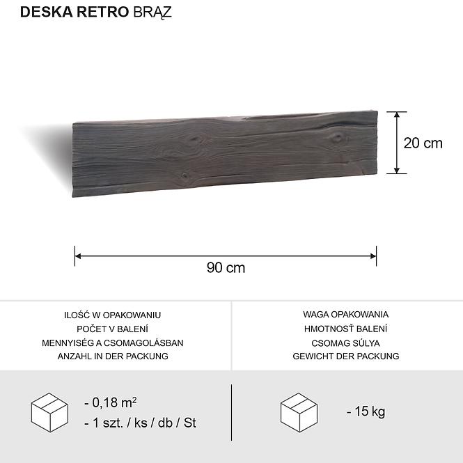 Deska Tarasowa Retro Brown (Betonowa) 90x20x4cm