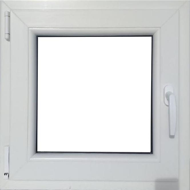 Okno lewe 60x60cm białe/złoty dąb