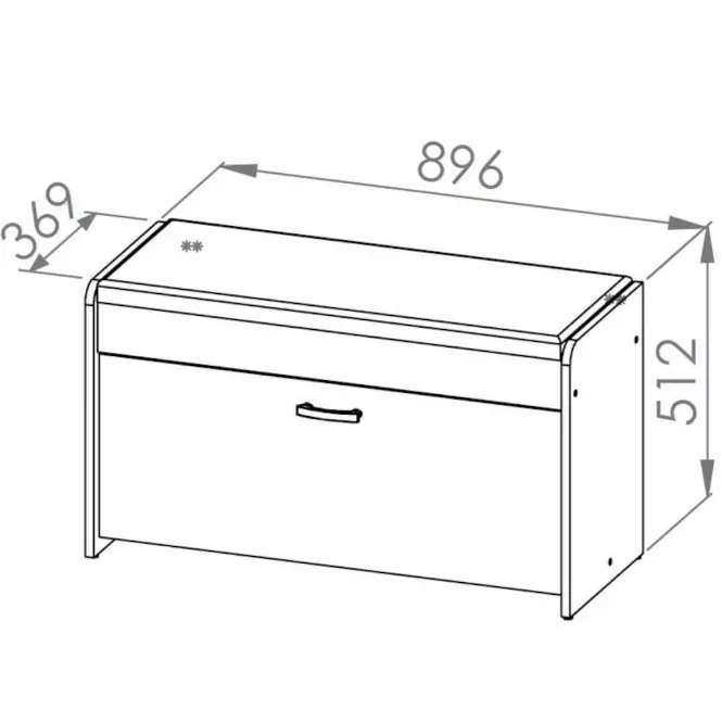 MEZ 105 Szafka na buty dąb WOTAN/biały