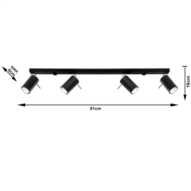 Plafon Oregon 4L black A-332