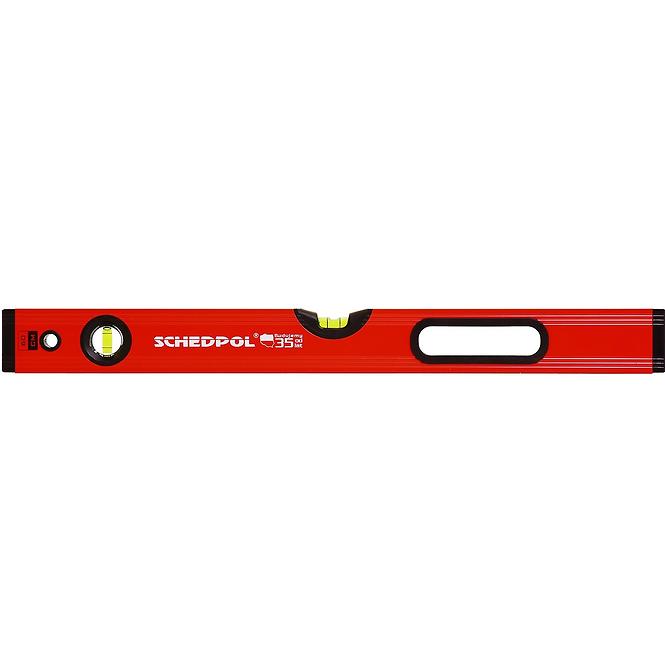 Poziomica czerwona Professional ze wskaźnikiem pion/poziom z magnesami 100cm SCHEDPOL