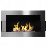 Biokominek 650x400 inox srebrny z szybą