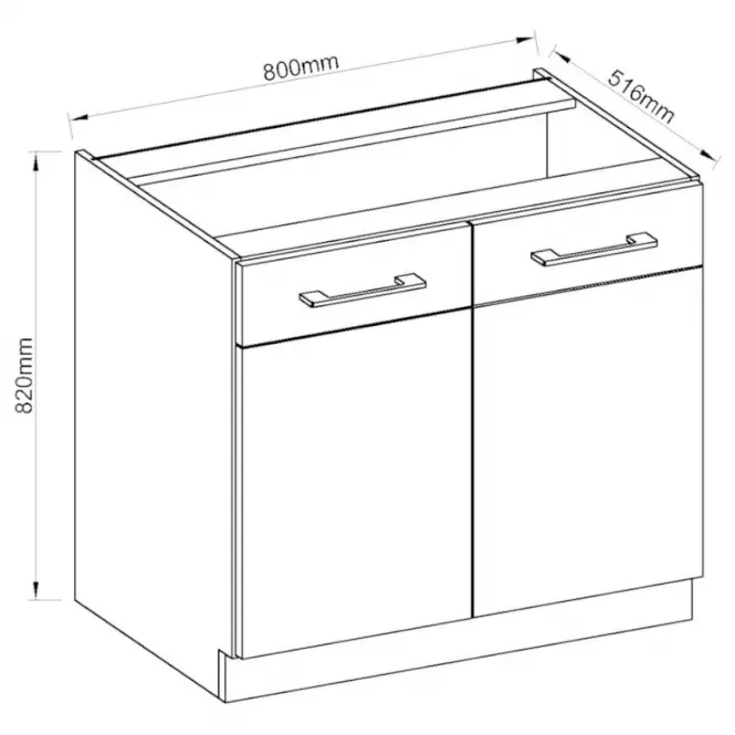 Szafka kuchenna VIGO grafit mat 80D 2F BB