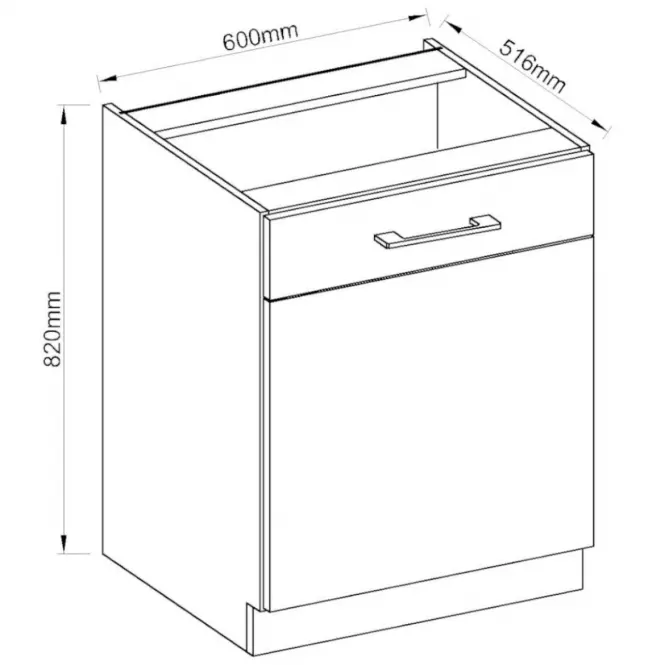 Szafka kuchenna VIGO grafit mat 60D 1F BB