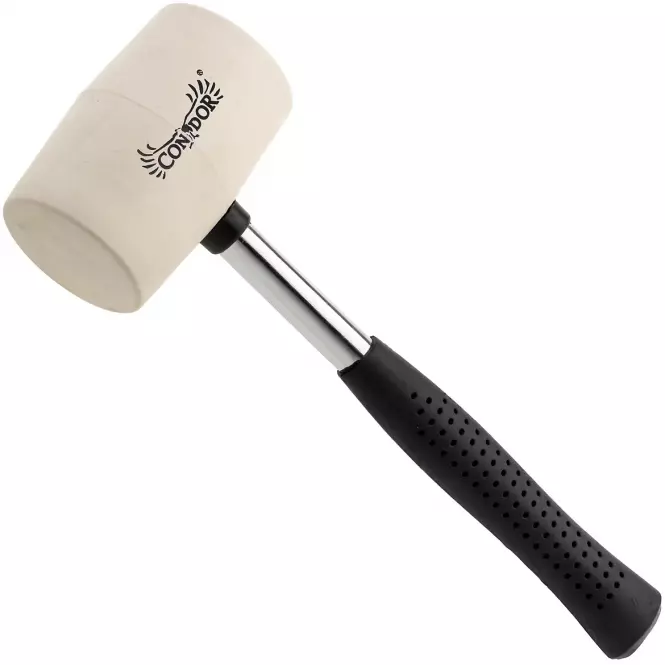 Młotek blacharski 230 g, guma biała, trzonek metalowy