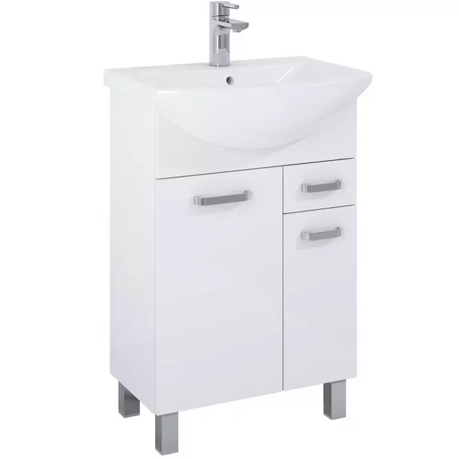 Zestaw szafka z umywalką Uno 55 2D1S white