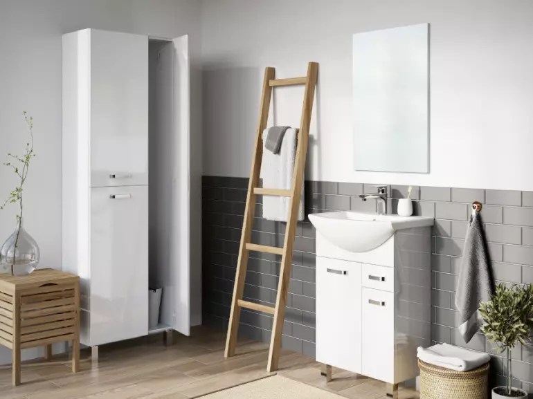 Zestaw szafka z umywalką Uno 55 2D1S white
