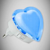 Lampa wtykowa Serce HL992L 0,4W Blue