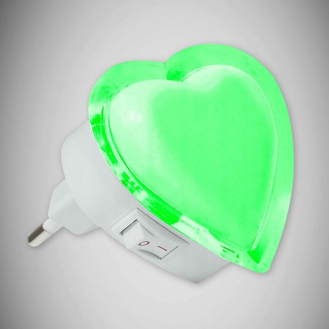 Lampa wtykowa Serce HL992L0,4W Green