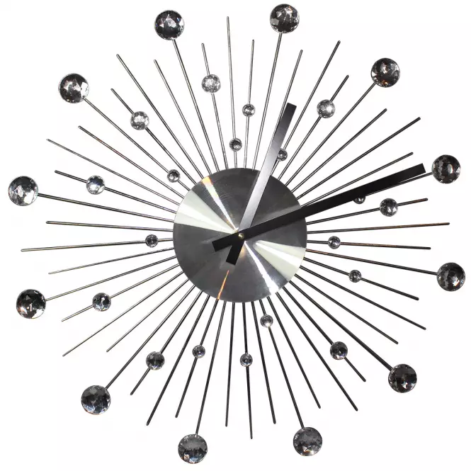Zegar ścienny crystals srebrny śr. 50cm