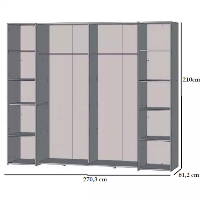 Szafa Narago 270 cm Dąb Artisan/Beton