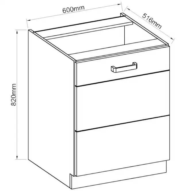 Szafka kuchenna ARTISAN krem połysk 60D 1F BB,2