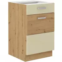 Szafka kuchenna ARTISAN krem połysk 50D 1F 1S