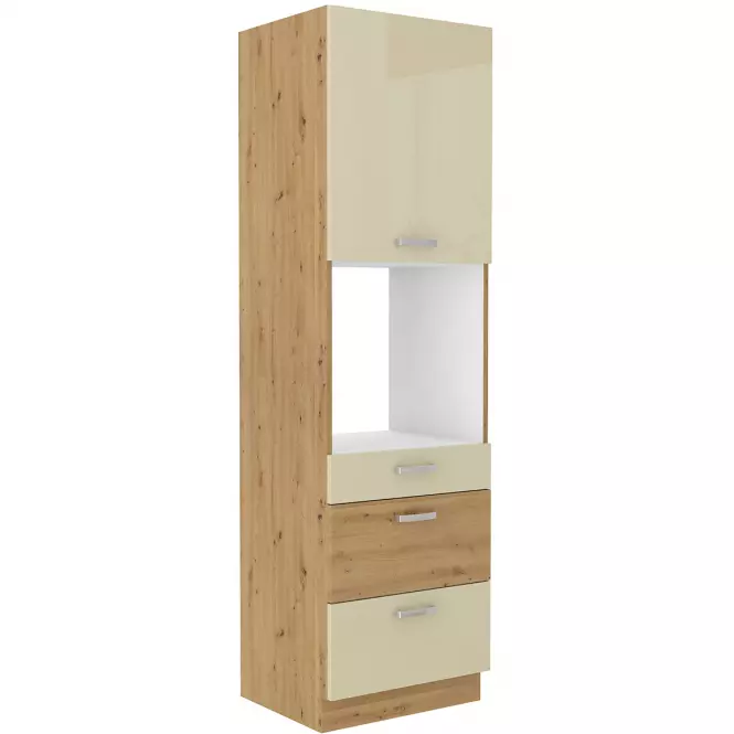 Szafka kuchenna ARTISAN krem połysk 60DPS-210 3S 1F