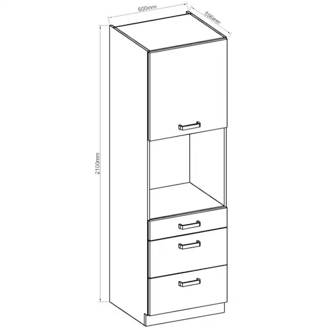 Szafka kuchenna ARTISAN krem połysk 60DPS-210 3S 1F
