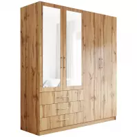 Szafa Pekin D4 196 cm dąb wotan/lustro