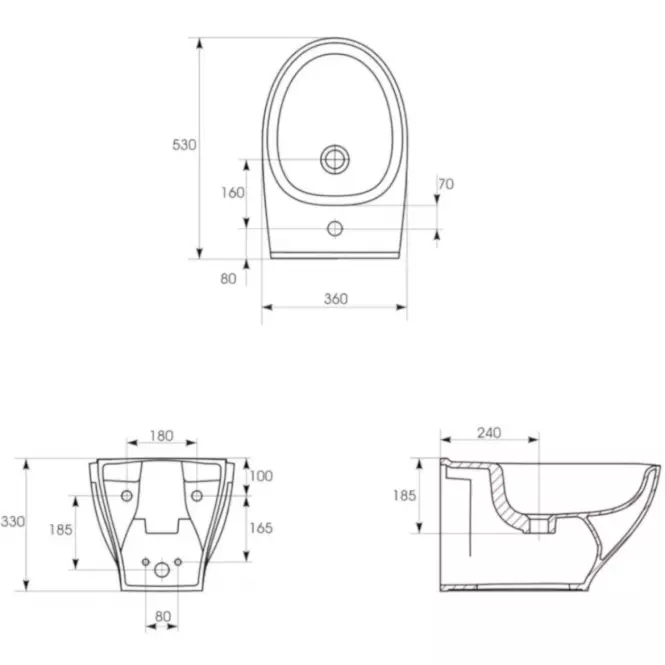 Bidet zawieszany Moduo