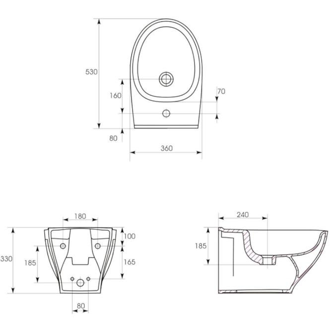 Bidet zawieszany Moduo