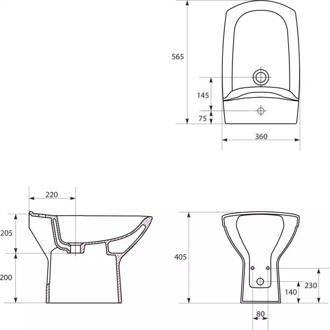 Bidet stojący Carina