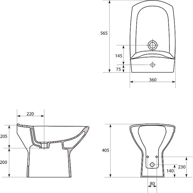 Bidet stojący Carina