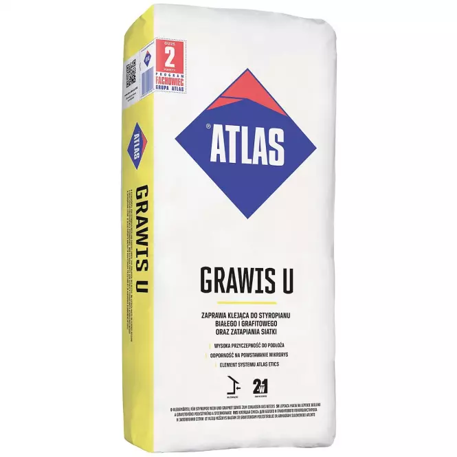 Atlas Grawis U zaprawa klejąca do styropianu oraz zatapiania siatki  25kg
