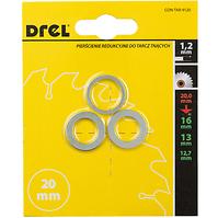 Redukcja do tarcz (20/16 mm, 20/13 mm, 20/12,7 mm; grubość 1,2 mm) Zestaw 3 szt.