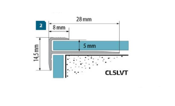 Listwa schodowa do paneli LVT CL 5mm 1,35m srebrny