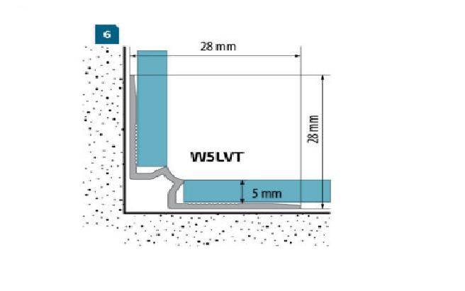 Profil narożny wewnętrzny do paneli LVT 5mm 1,35m srebrny