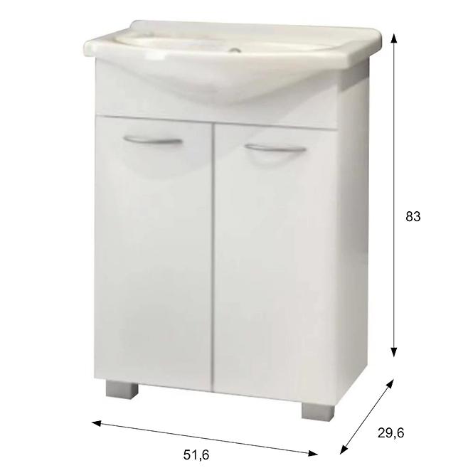 Zestaw szafka z umywalką PIK D55 2D0S biały nielakierowany