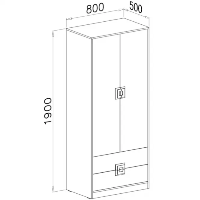 Szafa Nico 80 biały/dąb jasny nr-1