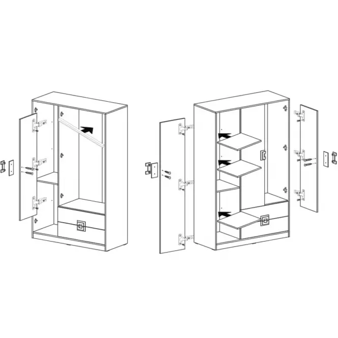 Szafa Nico 120 biały/dąb jasny nr-3