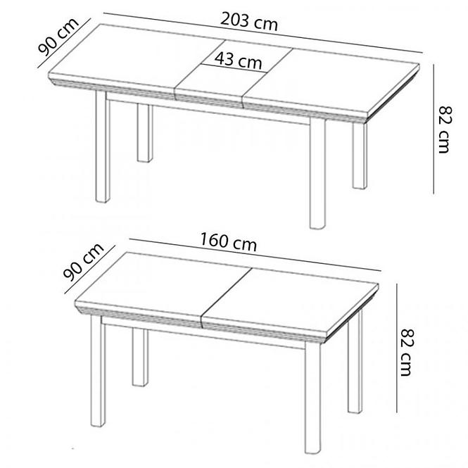 Stół rozkładany Royal ST 160/203x90cm sosna nordycka/dąb dziki