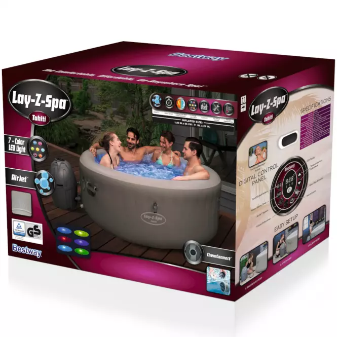 Jacuzzi ogrodowe z hydromasażem SPA Tahiti 1,80x0,66m 60007