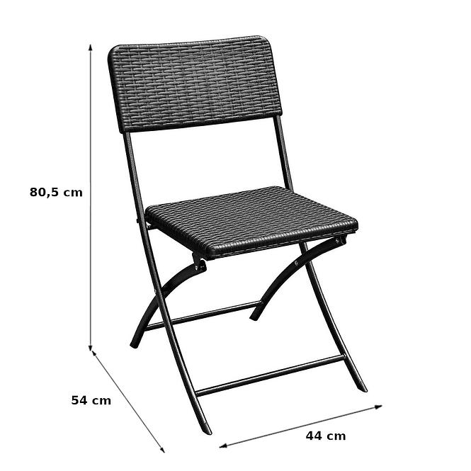 Komplet stół okrągły + 2 krzesła czarne