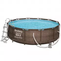 Basen stelażowy z pompą 3,66x1 m rattan 56709