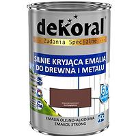 Dekoral Emakol Strong Silnie Kryjąca Emalia Do Drewna I Metalu Mahoń Mat 0,9 L